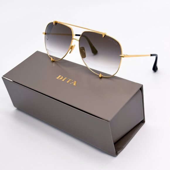 NEW DITA TALON-23007-D 18K GOLD GREY UNISEX TITANIUM SUNGLASSES DITA - Picture 2 of 16